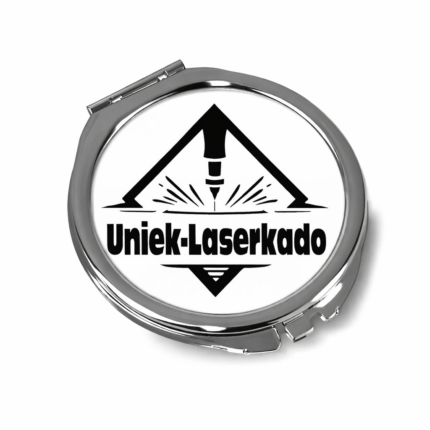 Gepersonaliseerd rond sublimatie spiegeltje – zilver metalen compact spiegel