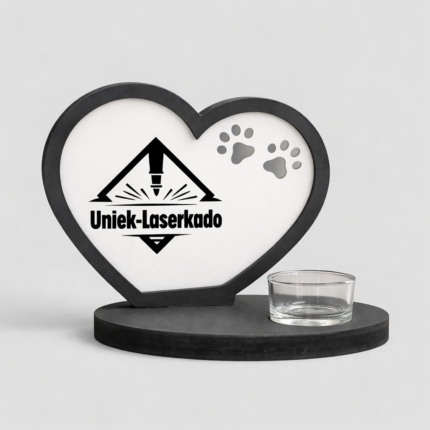 Gepersonaliseerde Hart Theelichthouder met Pootjes – Gesublimeerd MDF Cadeau